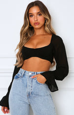 Sheer Perfection Crop Black