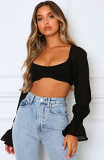 Sheer Perfection Crop Black