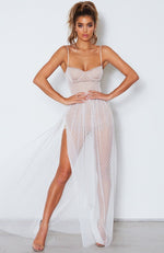 Totally Bangin' Mesh Maxi Dress White