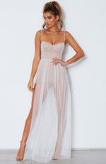 Totally Bangin' Mesh Maxi Dress White