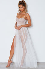 Totally Bangin' Mesh Maxi Dress White