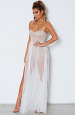 Totally Bangin' Mesh Maxi Dress White