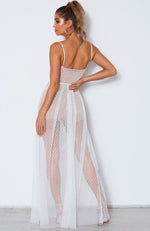 Totally Bangin' Mesh Maxi Dress White