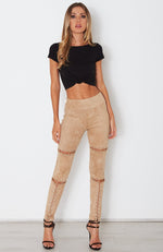 Raven Suede Pants Taupe