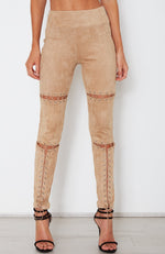 Raven Suede Pants Taupe