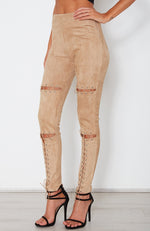 Raven Suede Pants Taupe