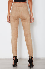 Raven Suede Pants Taupe