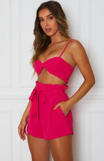 Sian Crop Hot Pink