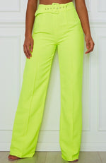 Revive Buckle Pants Neon Yellow