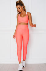 Aria Logo Sports Bra Coral