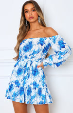 First Glance Mini Dress Blue Floral