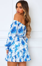 First Glance Mini Dress Blue Floral