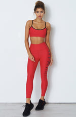 Lulu Logo Leggings Red