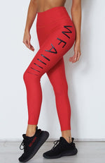 Lulu Logo Leggings Red