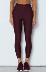 Lulu Logo Leggings Merlot