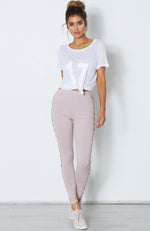 Gracie Lace Up Leggings Ash Mauve