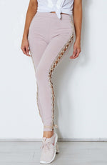 Gracie Lace Up Leggings Ash Mauve