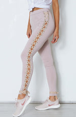 Gracie Lace Up Leggings Ash Mauve