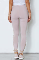 Gracie Lace Up Leggings Ash Mauve