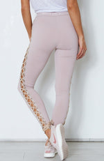 Gracie Lace Up Leggings Ash Mauve