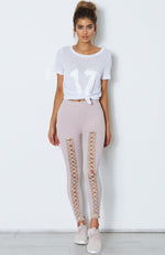 Suri Lace Up Leggings Ash Mauve