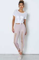 Suri Lace Up Leggings Ash Mauve