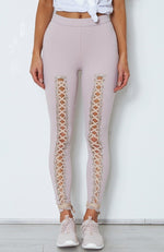 Suri Lace Up Leggings Ash Mauve