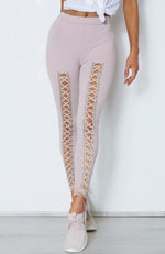 Suri Lace Up Leggings Ash Mauve