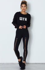 Suri Lace Up Leggings Black