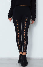 Suri Lace Up Leggings Black