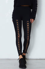 Suri Lace Up Leggings Black