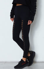 Suri Lace Up Leggings Black