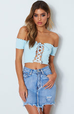 Rockettes Knit Crop Baby Blue