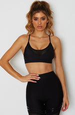 Fair Play Mesh Sports Bra Black