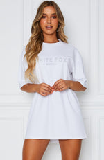 All The Way Up Tee Dress White