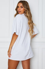 All The Way Up Tee Dress White