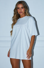 All The Way Up Tee Dress White