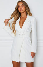 Join The Club Blazer Dress White