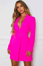 Join The Club Blazer Dress Hot Pink