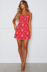 Florentine Mini Dress Red Print