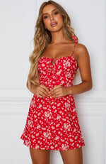 Florentine Mini Dress Red Print