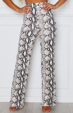 Nostalgia Pants Beige Snake Print