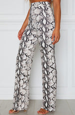 Nostalgia Pants Beige Snake Print