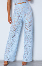 Cherie Lace Palazzo Pants Baby Blue