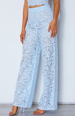 Cherie Lace Palazzo Pants Baby Blue