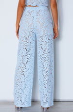 Cherie Lace Palazzo Pants Baby Blue