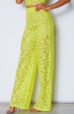 Cherie Lace Palazzo Pants Citrus Yellow