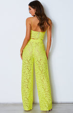 Cherie Lace Palazzo Pants Citrus Yellow