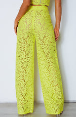 Cherie Lace Palazzo Pants Citrus Yellow