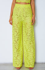 Cherie Lace Palazzo Pants Citrus Yellow